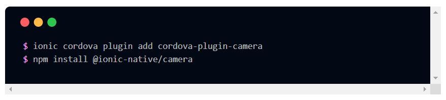 ionic cordova plugin add cordova-plugin-camera
npm install @ionic-native/camera